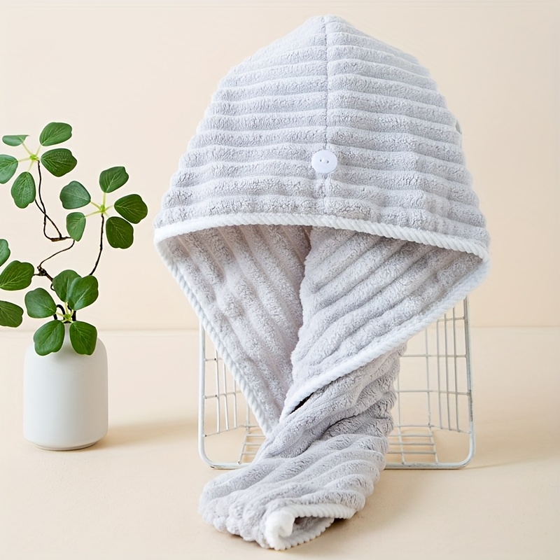 TEMU 1pc Women's Candy Coral Hair Towel - Super Absorbent Curly Hair Turban, Unscented Home Bathroom Hair Drying Towel, Comfortable High-absorption