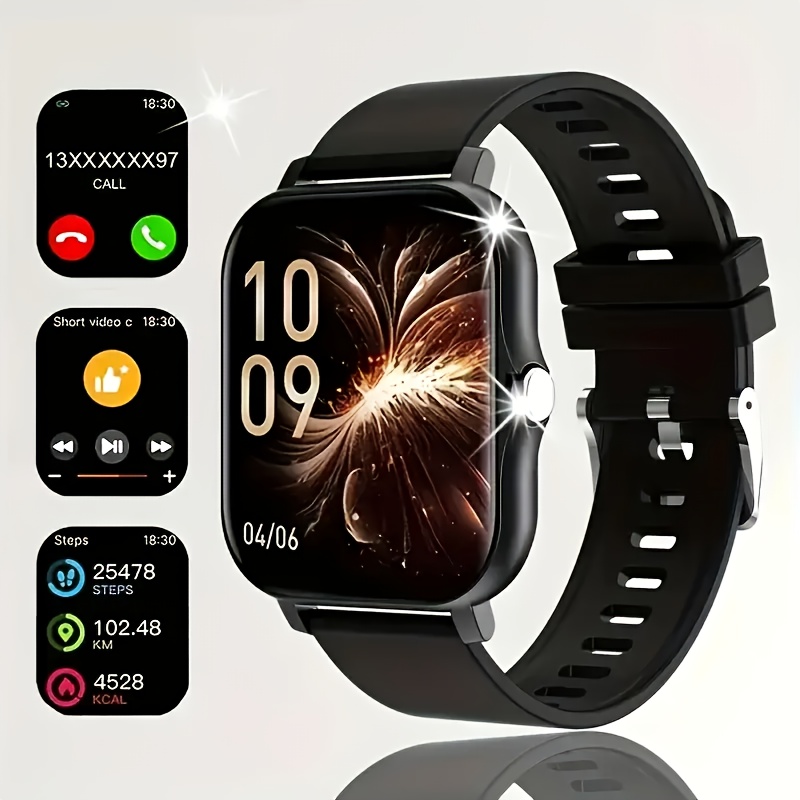 2025 New Full-Touch Screen Smart Watch with Wireless Calling, Wallpapers, Multiple Sports Modes, Message Alerts, Call Answering, Remote Photo Capture, Music Playback, Fitness Tracker, Compatible with Android and iOS, Ideal Unisex Gift for Halloween