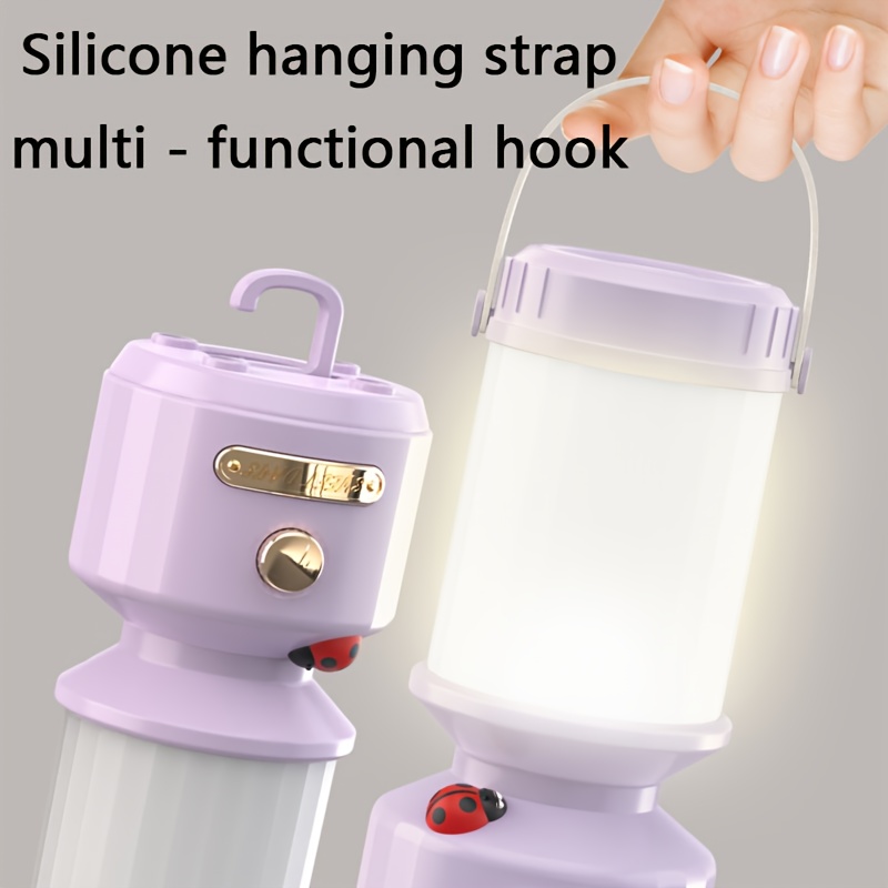 ladybug   bedside reading lamp portable rechargeable led night light with adjustable brightness 3 color     design battery powered for dorm bedroom study office dorm room lighting durable plastic body polished   button control operation dorm room lighting modern lighting lightweight design Product details 8