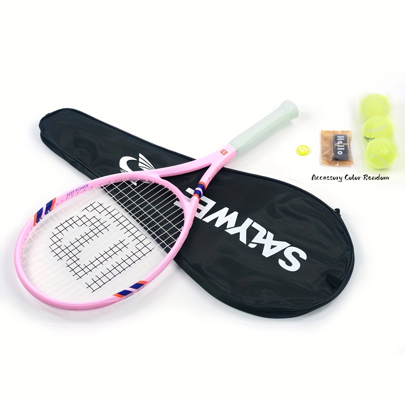 TEMU Salywee Carbon Fiber Tennis Racket, Light Weight Durable Tennis Racket With Bag, Indoor Outdoor Sports Games Tennis Racket With Non-slip Handle