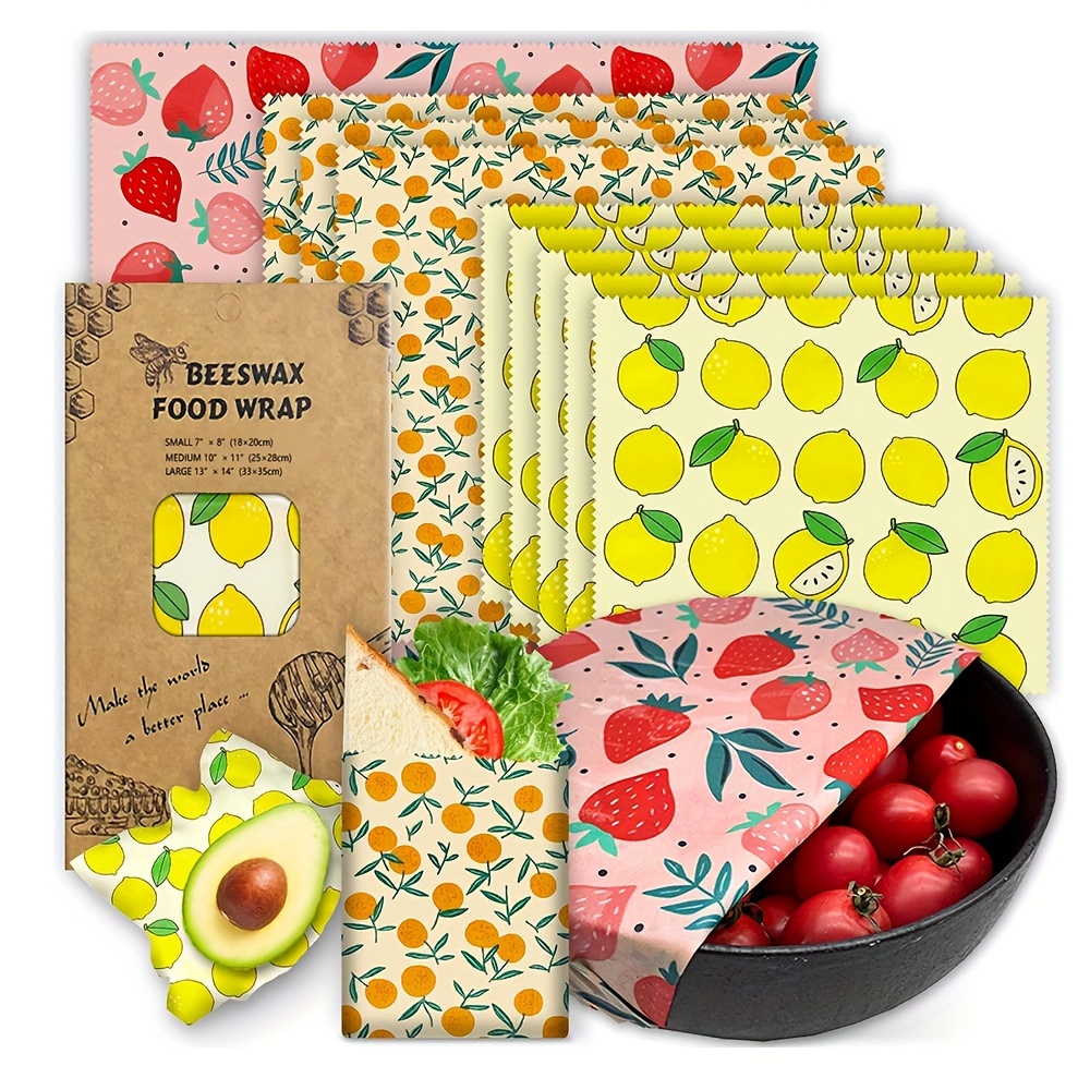 

9pcs Food Covers, Sustainable Beeswax Food Wrapping Paper, Reusable Food Cover, For , Fruit And Vegetable, Kitchen Organizers And Storage, Kitchen Accessories