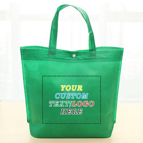 50 aanpasbare shopping tassen - non-woven opvouwbare draagtas, draagbaar drukknoopsluiting ontwerp, opties, geschikt voor boodschappen, strand, picknick - hoge kwaliteit , herbruikbaar met logo aanpassing, tekstveld aanpassing