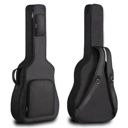 40 41 inch acoustic guitar bag 6mm thick padding 600d nylon soft acoustic guitar bag with dual adjustable shoulder strap and thick sponge handle black