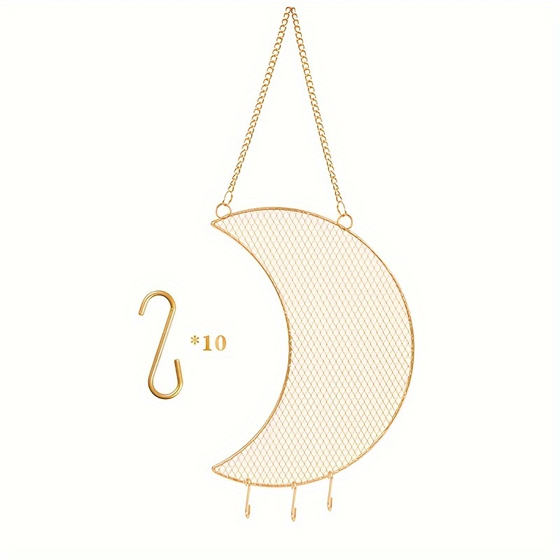 TEMU 1pc, Metal Star And Grid Jewelry Rack, Hollow Style, Wall-mounted Home Decoration Storage Rack, Very Suitable For Necklaces, Bracelets, Earrings