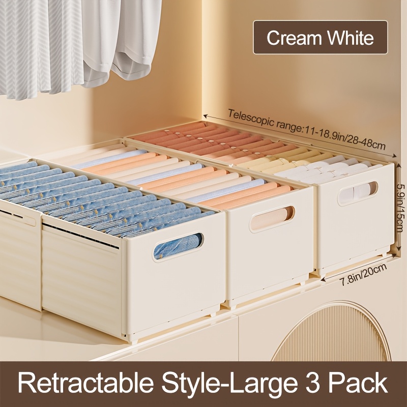 Clothes Storage Box Retractable Wardrobe Storage Layered Artifact Clothing Storage Socks Underpants Organizer, Wardrobe Partition