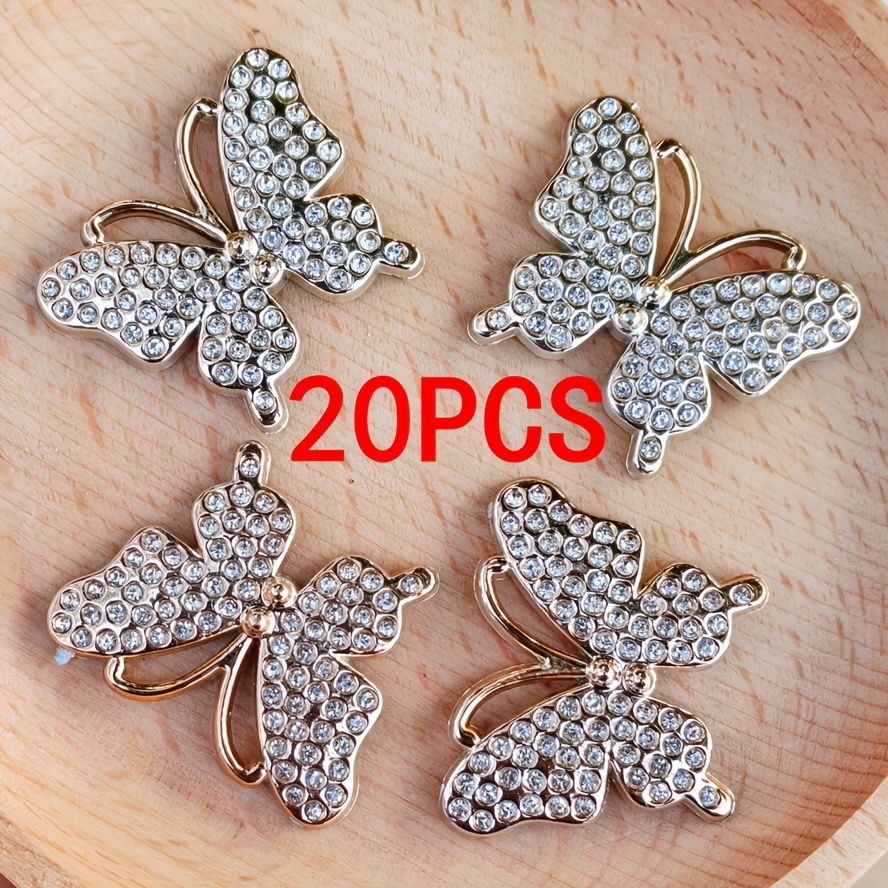 E-shop 20 Stk. Acryl-Strass-Applikationen in Schmetterlingsform, geeignet für DIY-Handyhüllen, Haarklammern, Fotorahmen, Bekleidung, , Hüte,