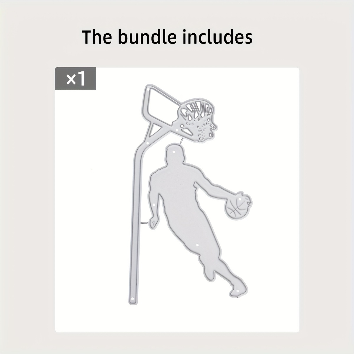 TEMU 1pc Of Basketball-themed Metal Cutting Die For, Suitable For Scrapbooking, Card Creation, And Crafts - Sturdy Metal Die Cutting Tools In Silver,