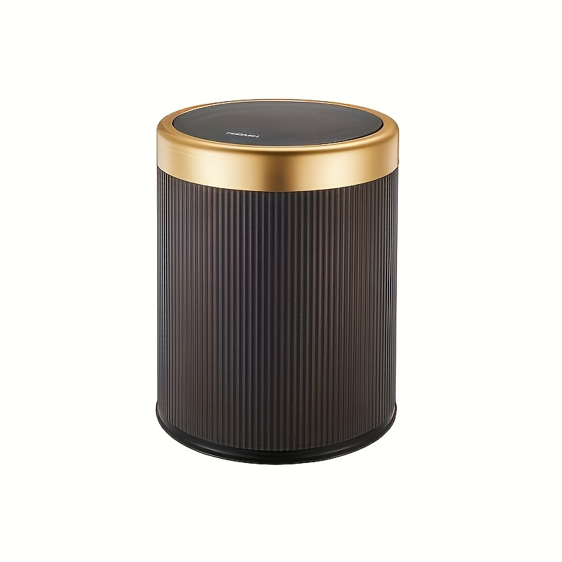 Luxury Large Capacity Double-layer Trash Can - Durable Plastic, Cylindrical, Odor-sealing Feature, No Electricity Needed - Ideal For Kitchen, Living Room, Bedroom, And Bathroom