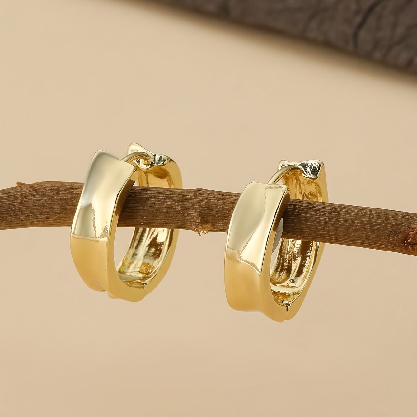 Plated Wide Flat Bohemian Clip-On Earrings, Secure Ear Cuffs