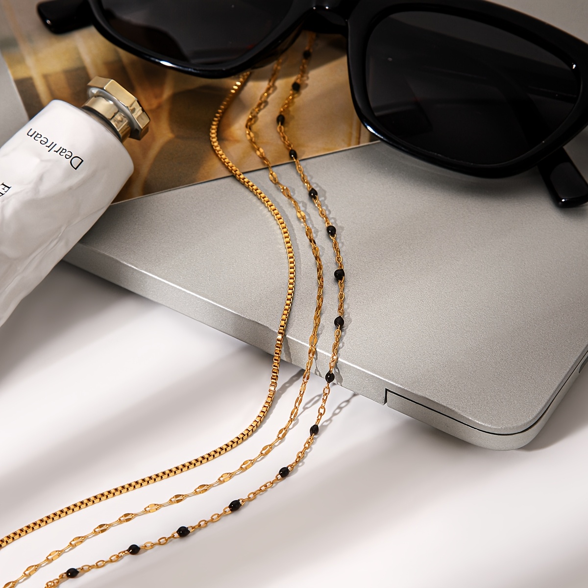 Women's 18K Plated Stainless Steel Layered Chain Necklace