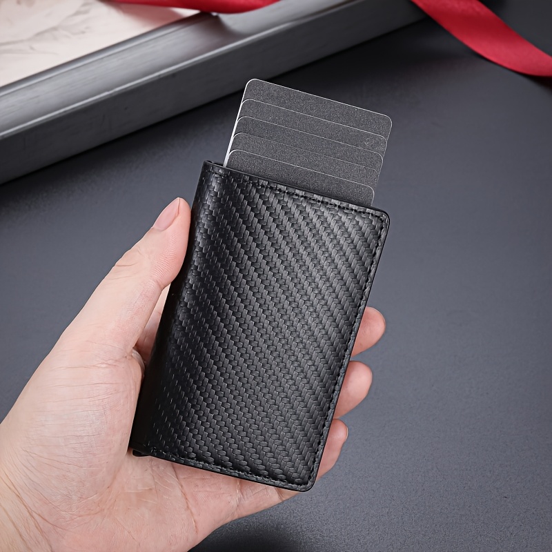 

Sleek Men's Rfid-blocking Wallet - Ultra-thin Aluminum Alloy With Credit Card Holder, Perfect Gift For Husband Or Boyfriend