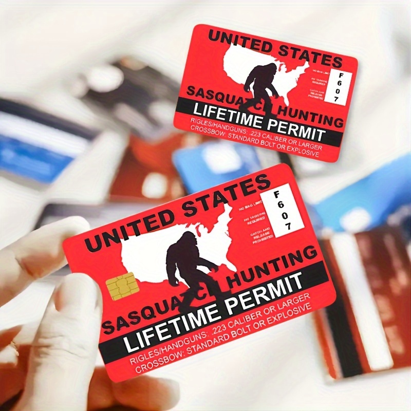 2 pack novelty pvc credit card sleeves red sasquatch hunting - Temu South  Africa