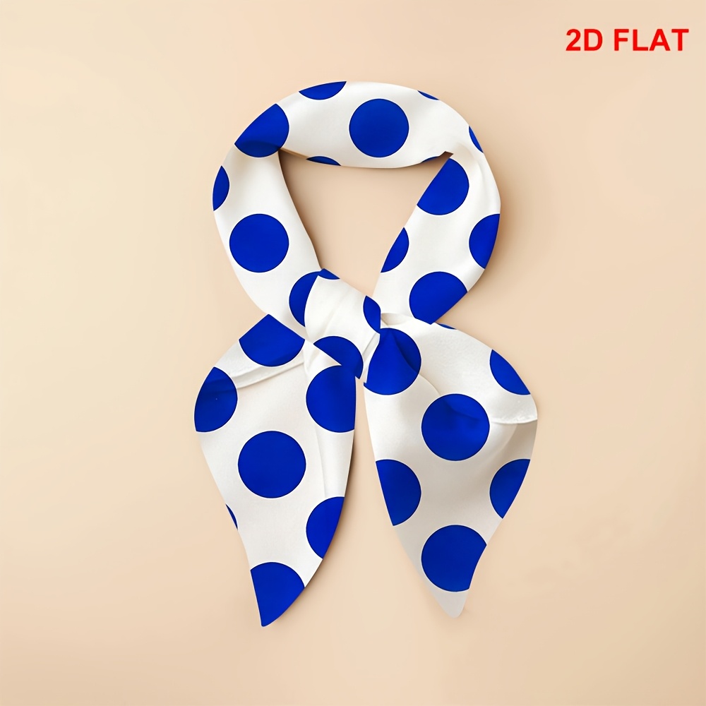 TEMU 2d Flat, 1pc Lightweight Headscarf, Background, Full Version Royal Blue Circular Polka Dot Pattern - Unisex Square Scarf