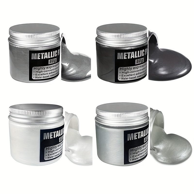 

Silverly Series 80g High Concentration Shimmer Metallic Paint: Waterproof Acrylic Pearlescent Paint For Diy Projects - Suitable For Most Material Surfaces