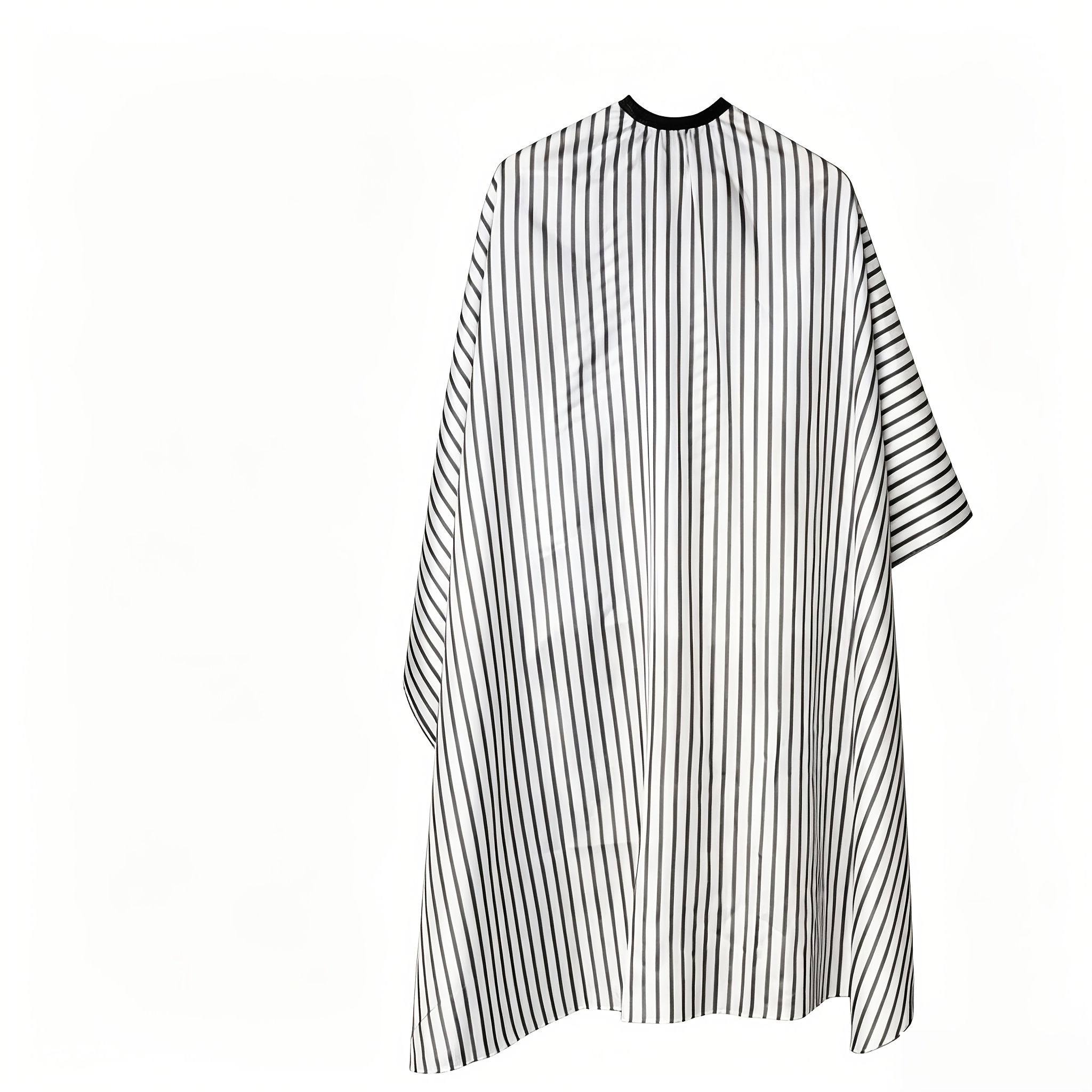 TEMU 1pc Classic White Striped Haircut Apron, Haircut Apron, Haircut Cloak, Adjustable Bib, Not Easy To Stick To Hair And To Water