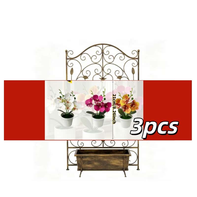 TEMU 3pcs Artificial Orchid Potted Plant Set, Realistic Simulation Of Butterflies Or Flowers With White (flowerpot), No Watering Needed, Ideal For