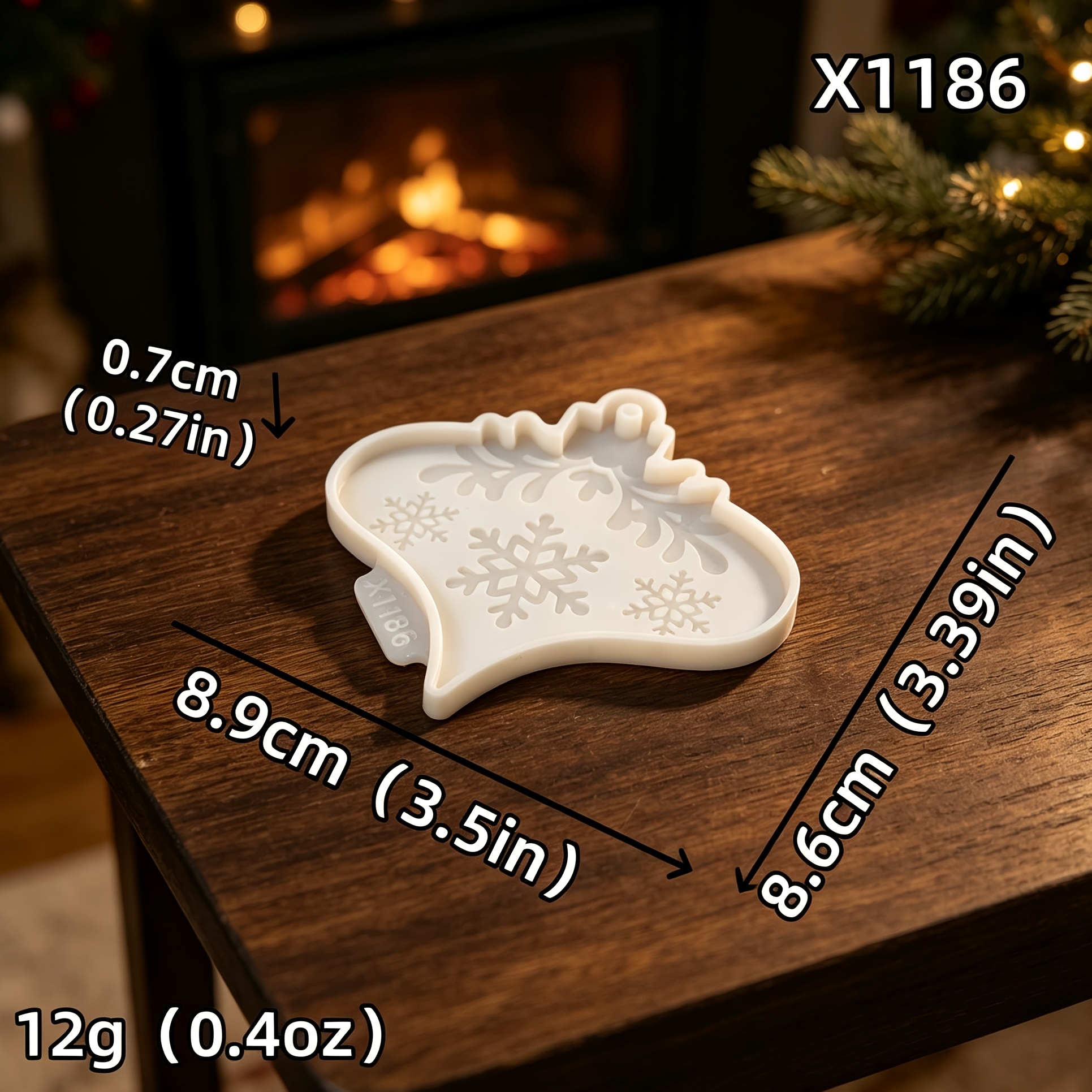 TEMU Christmas Snowflake Ornament Silicone Mold, Diy Plaster Wax Christmas Tree Hanging Tag Epoxy Resin Mold