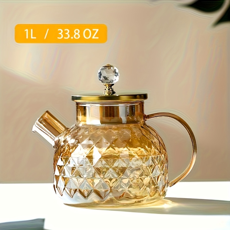 TEMU 1 stuk Borosilicaat Glas Kan, Koudwaterkan, Hittebestendige Glazen Karaf voor Sap, Koffie, , Zwarte Thee, Groene Thee, Fruitthee - Geschikt voor