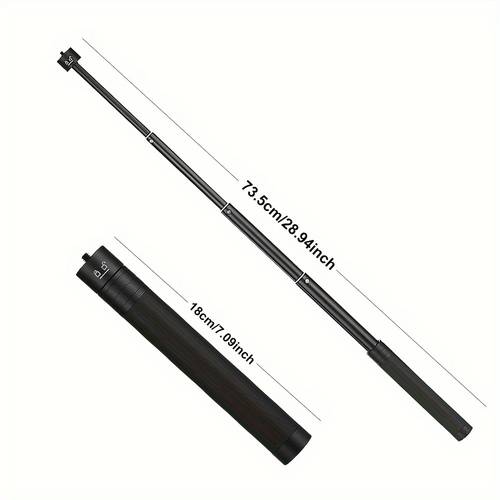 1pc metal telescopic extension pole aluminum alloy gimbal selfie stick 29 inch gimbal stabilizer extension pole monopod extension pole adjustable selfie stick with 1 4 inch thread for dji 360 and other sports cameras black