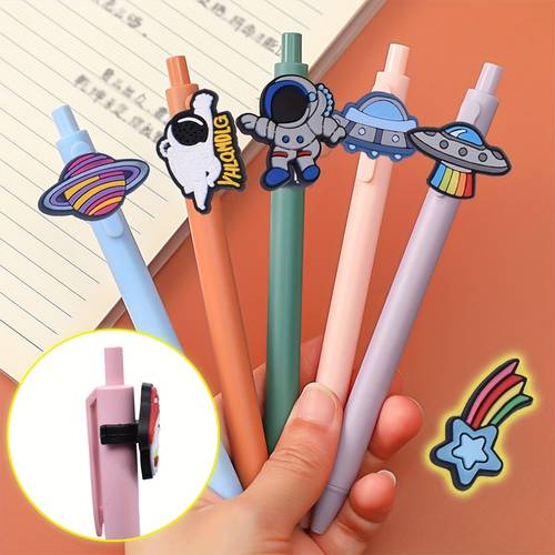 15/25/35pcs Space-Themed Pencil Toppers with & Star Cartoon Caps - Astronaut, , UFO & Rainbow - Durable Plastic-like Oval Shape for School Supplies, Party Favors, Classroom Rewards & Back-to-School Gifts (Compatible with #2 Pencils)