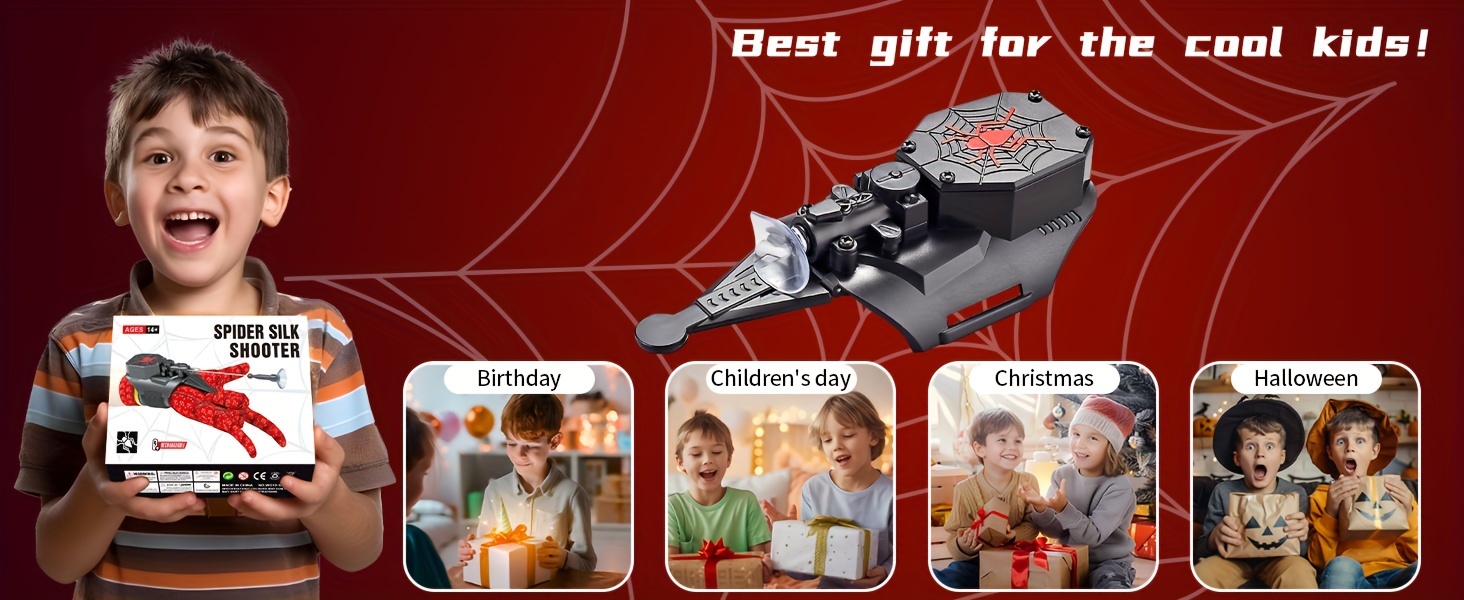 spider silk shooter automatic reel with gloves and magnetic adhesive suitable for ages 3 8 details 5