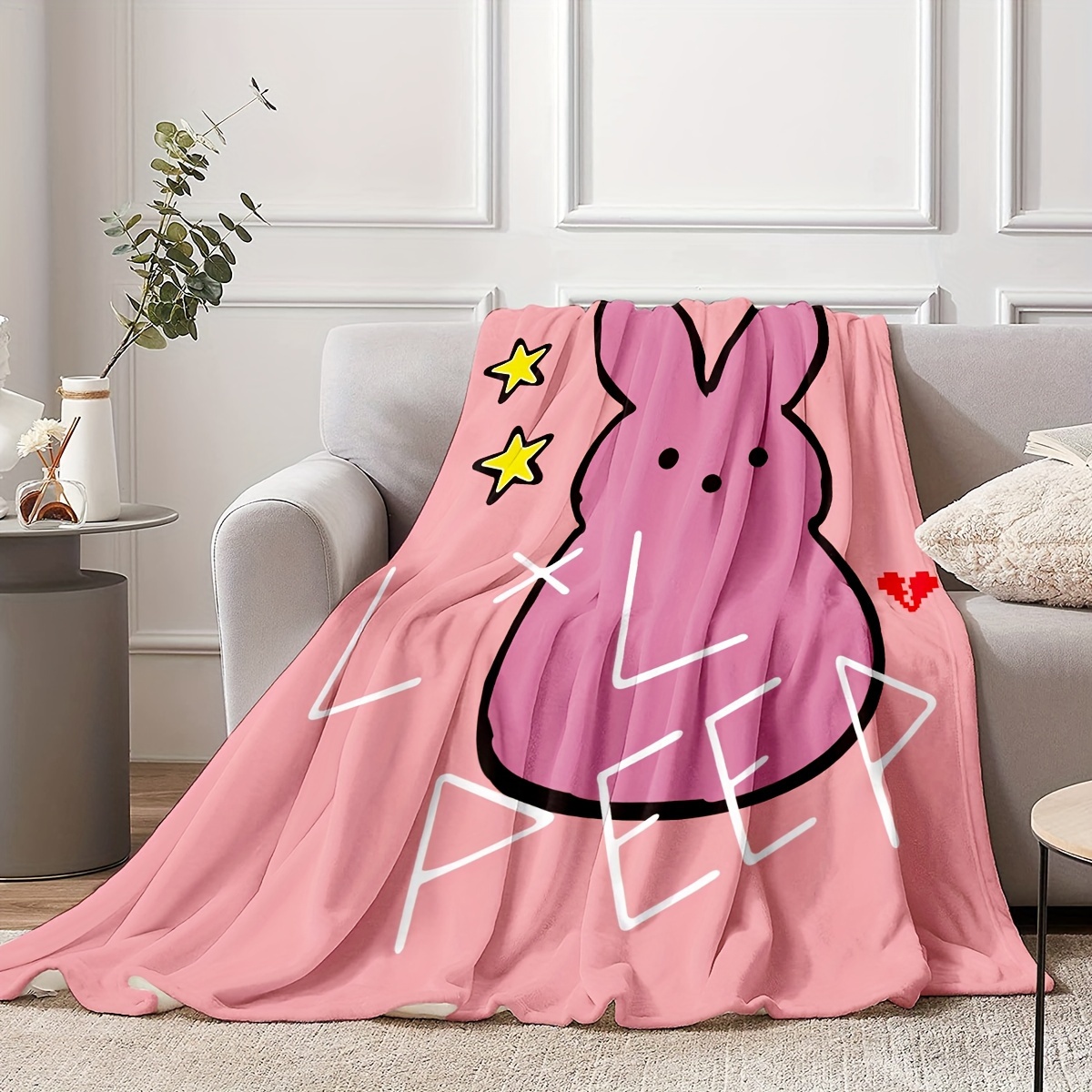 1pc   inspired ultra soft flannel throw blanket   and   decor pink cartoon   perfect gift for friends details 0