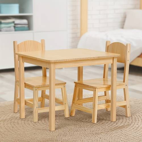 solid wood toddler table and chair set ergonomically designed kids table and chairs for arts crafts reading preschool kindergarten playroom great growth present for children