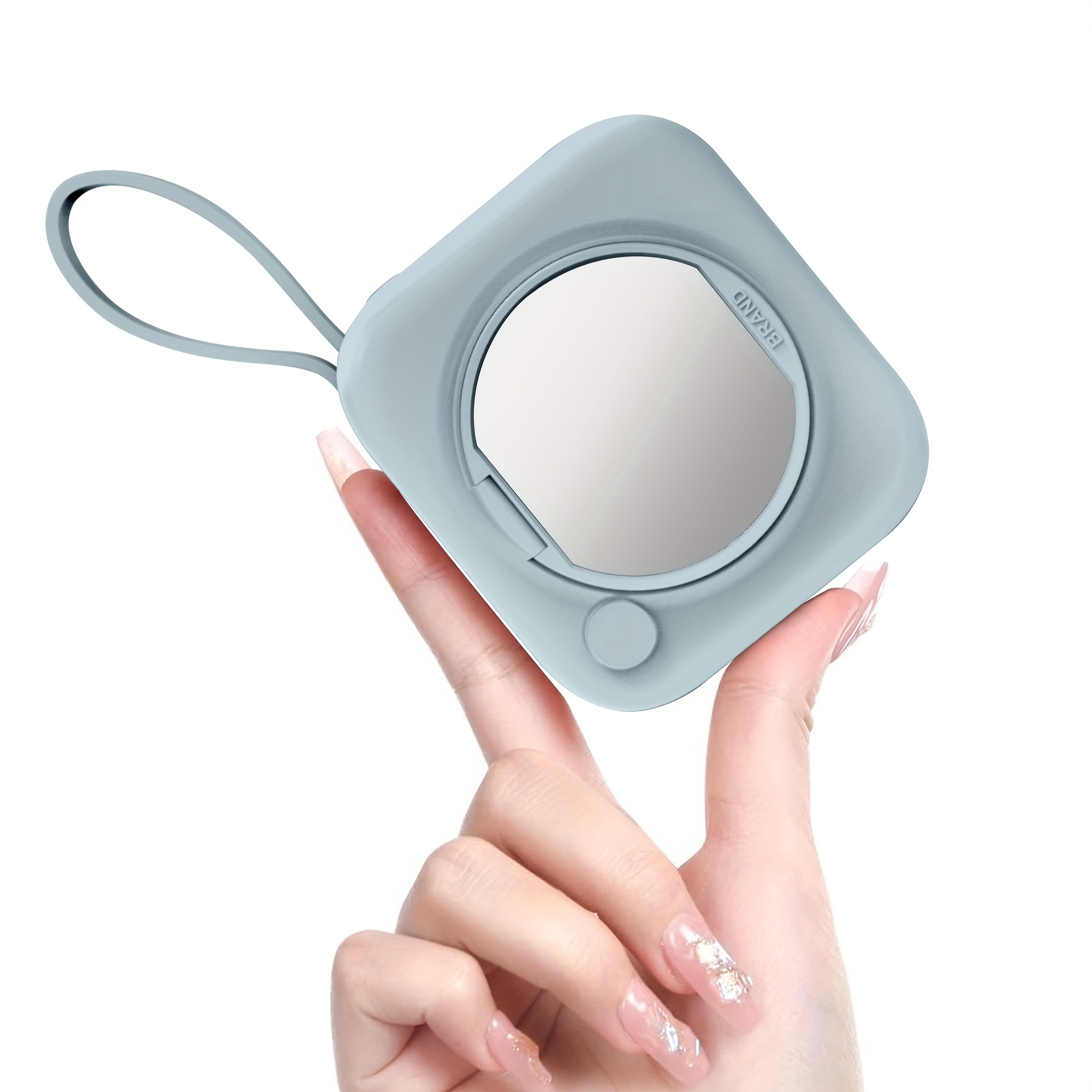 TEMU Mini Portable Charger Built-in Cables With Foldable Mirror, 10000mah Small Power Bank For Iphone, Travel Essentials Compact Battery Pack Fast