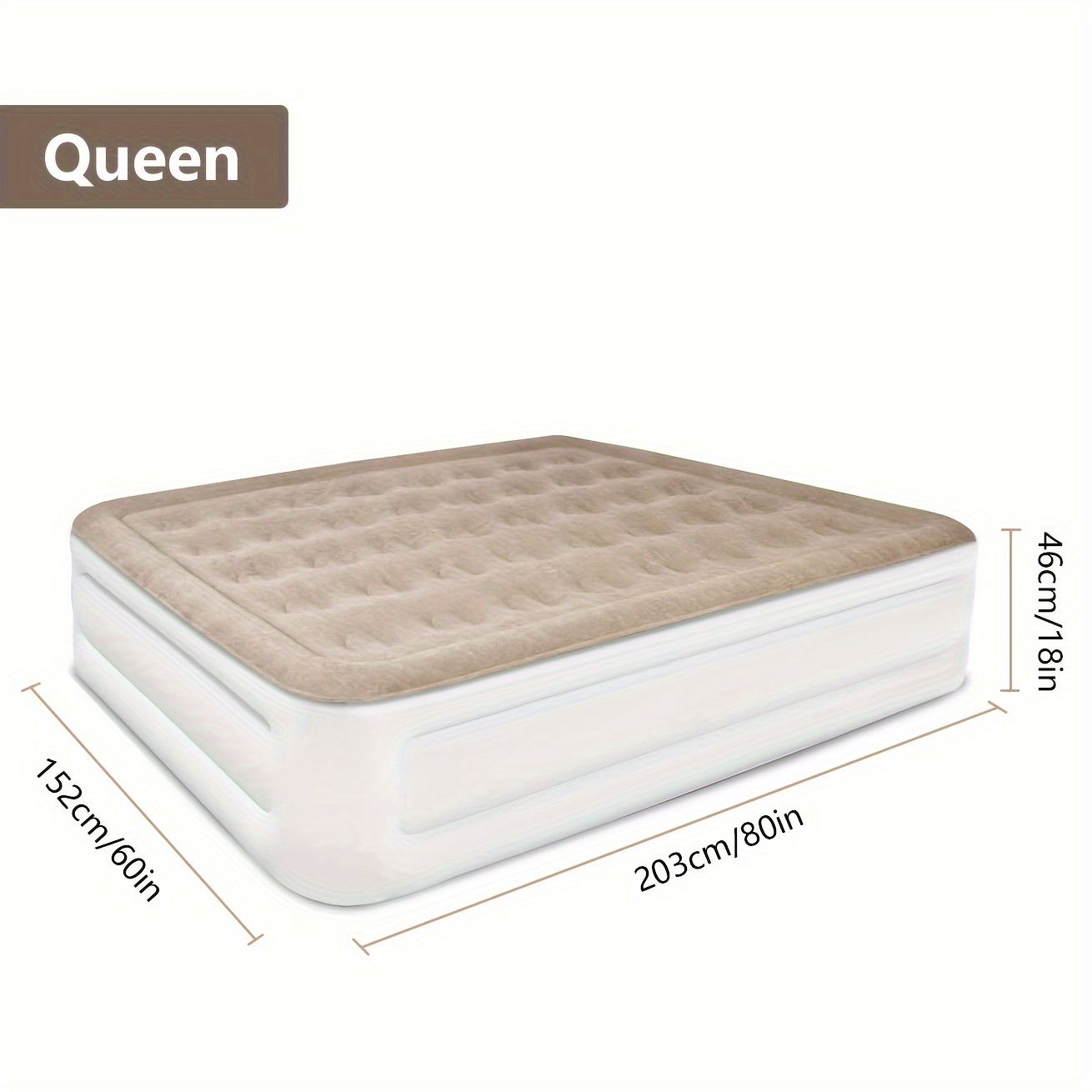 TEMU Outdoor Air Mattress 80"x60"x18" Size Air Mattress, Inflatable Single Airbed Luxury Self Inflation Deflation Air Mattress With Electric Built-in