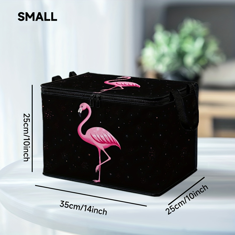TEMU Bac de rangement à couvercle avec motif rose pailleté, parfait pour organiser, ranger le linge ou les décorations de fêtes, aide à les articles