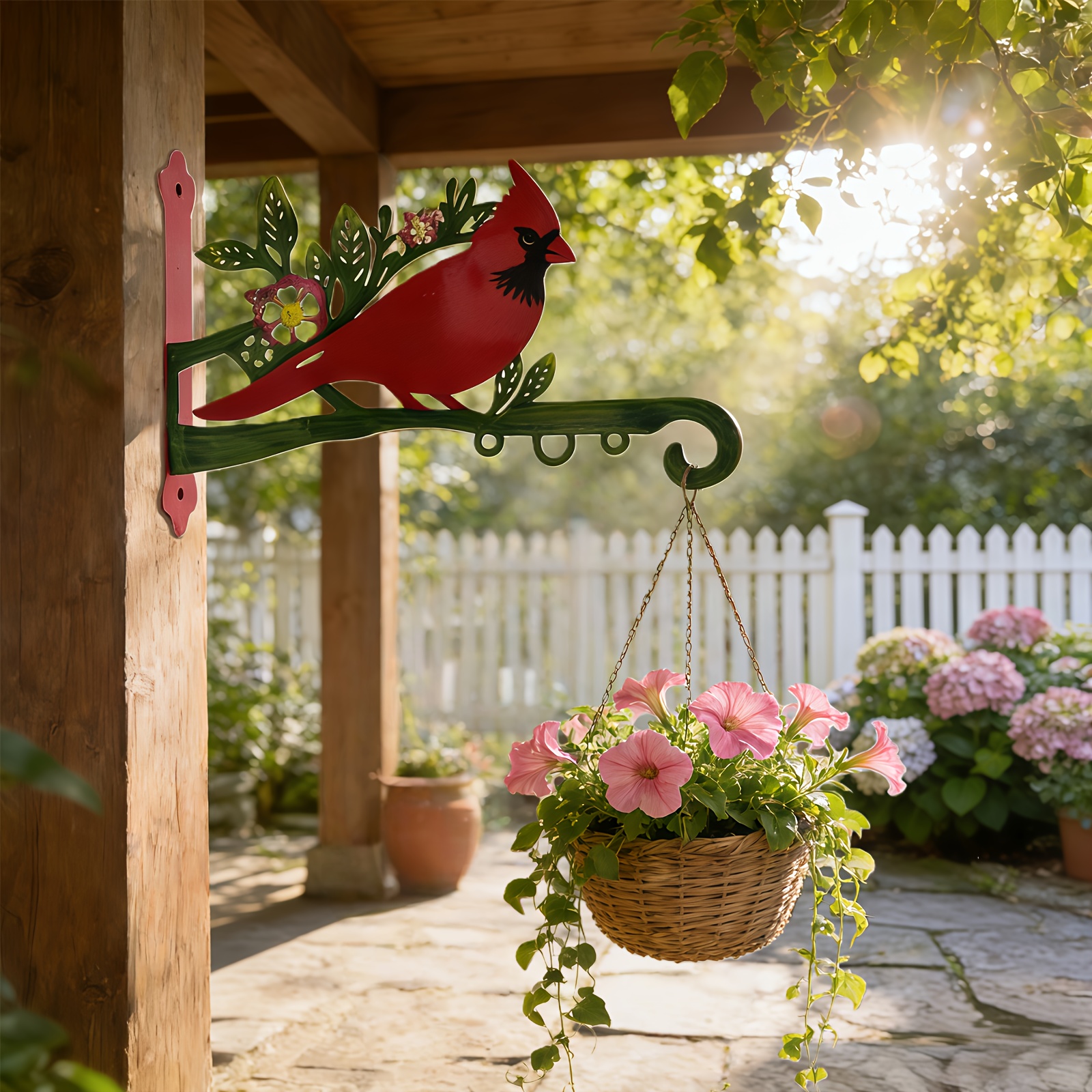 1pc heavy duty metal hook     bird shaped hand painted courtyard bird feeder wind chime flower basket hanging basket hook with mounting screws suitable for outdoor courtyard garden perfect courtyard decoration gift