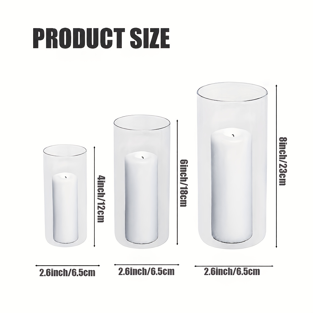 TEMU Cylindrical Vases For Wedding Party Decorations, Set Of 3 Modern Minimalist Transparent Cylinder Glass Vases, Modern Floating Candle Holders,