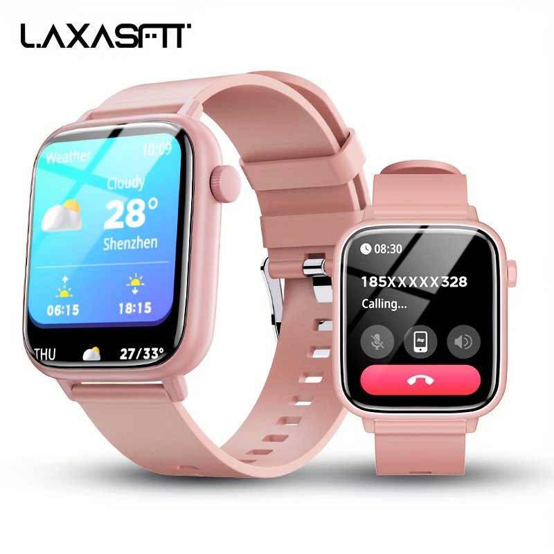 

Laxasfit Smartwatch With Wireless Call , Waterproof, Multi-sport , Customizable Wallpaper, Fitness Tracking -, Compatible For Iphone & For Android, Silicone Band, 1.83" Hd Display