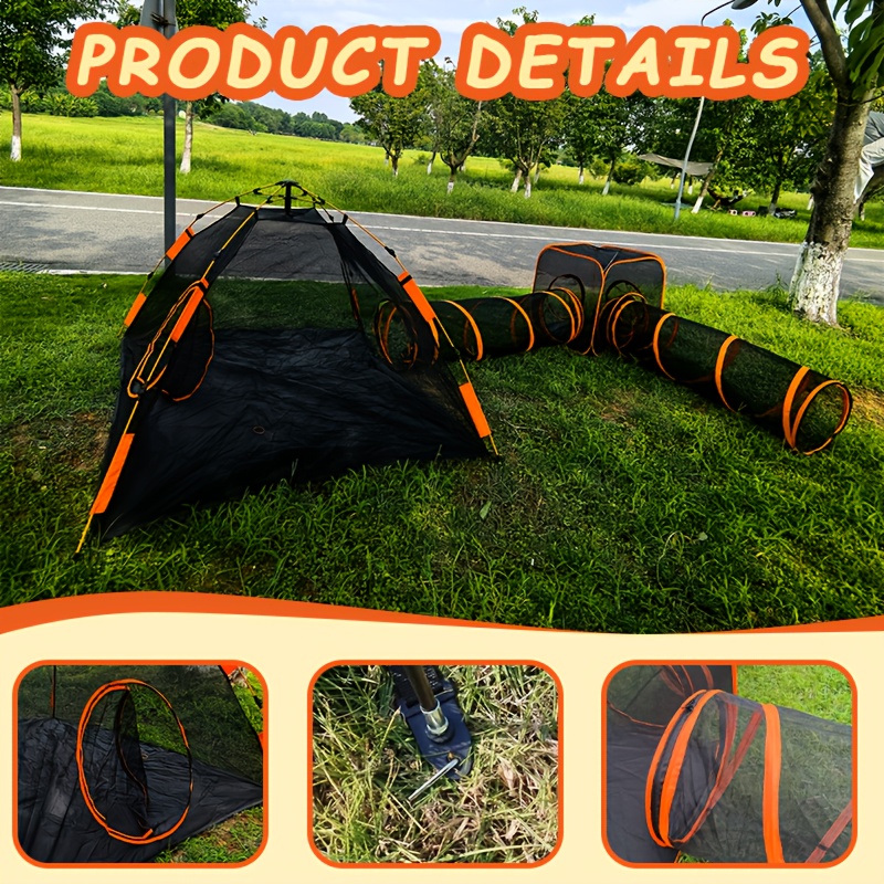 Modular Cat Playpen & Activity Tunnel Tent for Indoor/Outdoor Use