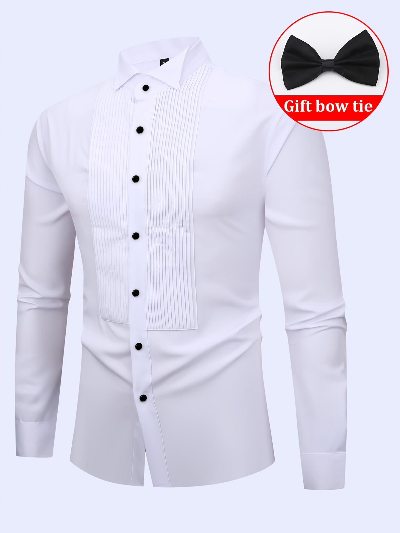 Men's Christmas Wedding Shirt with Bow Tie