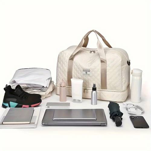luxury large capacity duffel bag versatile shoulder crossbody tote with dry wet pockets and dual side pockets for travel gym