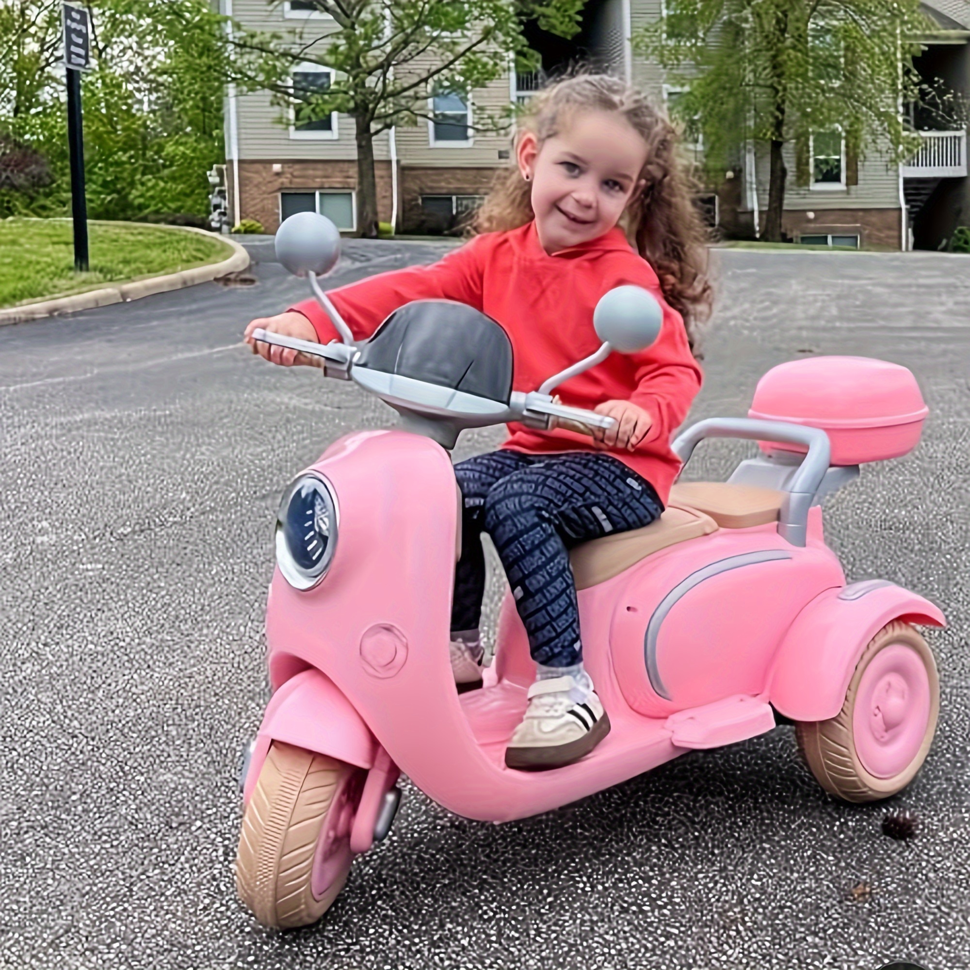 12V 2 Seater Dual Motor Kids Motorcycle, Girls Ride On Toys With