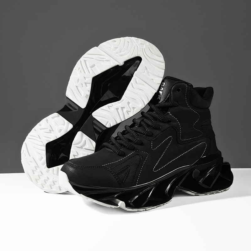 Men'S Exclusive Design Blade Sole Sneakers: Featuring a Physical Blade Sole, Mechanical Cushioning, And Rebound Technology. Trendy Sports Shoes + Everyday High-Top Street Shoes. Made of Synthetic, Easy to Clean, And Versatile for Various Settings