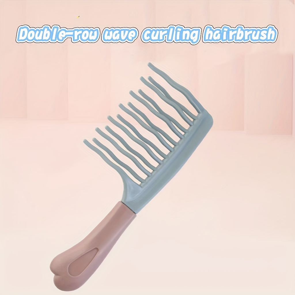 1pc Double Row Comb Wavy Teeth Smooth And Hair-friendly, Designed For Curly Hair, Suitable For Salon Use
