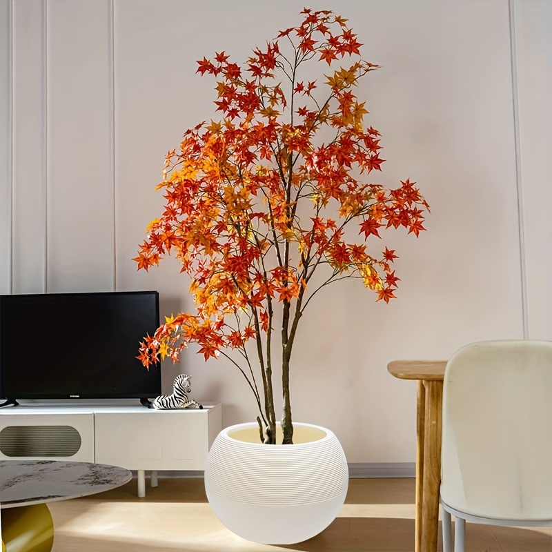 Extra Large Artificial Rock Spherical Plant Plastic Pots, Durable Threaded and Tree Pattern Combination, Suitable for Faux Plants, Flowers, and Easy-to-Care Greenery, Indoor/Outdoor Use, Ideal for Garden, Living Room, Balcony, Courtyard, Outdoor Ent