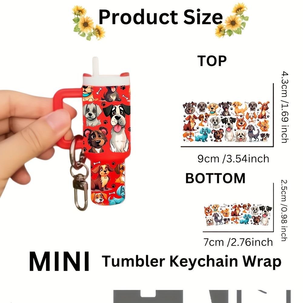 TEMU 10pcs Set Of Mini Uv Dtf Keychain Packaging, Waterproof And Durable Engraving For Mini Keychain Transfer Paper, Suitable For Handmade Waterproof
