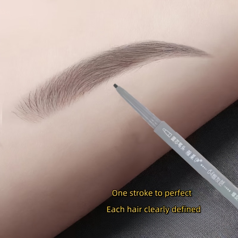 dual headed ultra fine eyebrow pencil with brush waterproof sweatproof smudge proof long   rendering for all light beige types black dark brown light brown grey grey brown eyebrow shaping tool   makeup waterproof makeup