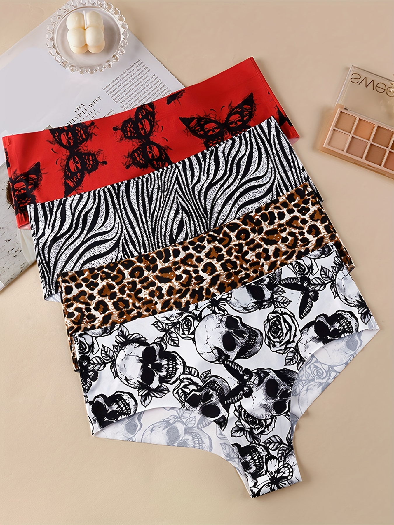 Zebra Leopard Print Briefs Comfy Breathable Cut Intimates - Temu