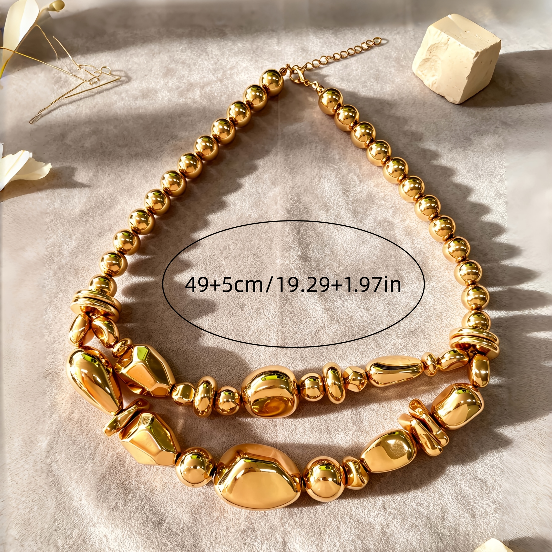 LORYLIN Women's Plated Double-Layer Beaded Necklace