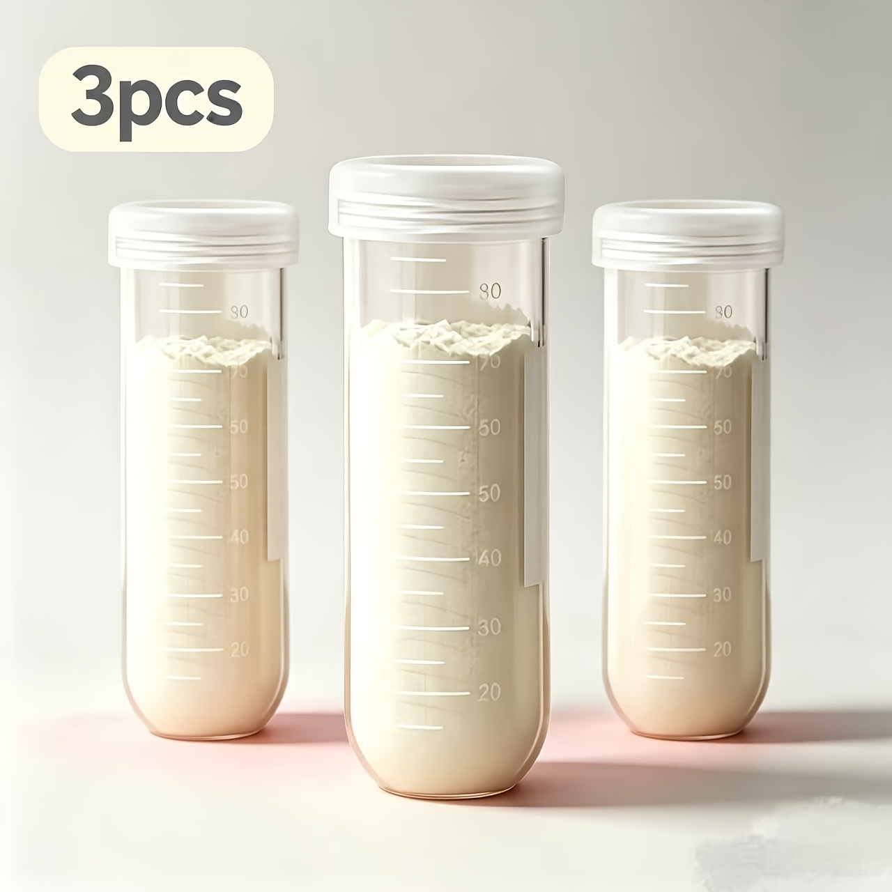 TEMU Portable Baby Milk Powder Storage Containers 3pcs Set, Travel Snack Food Dispenser For Infant Outdoor Use