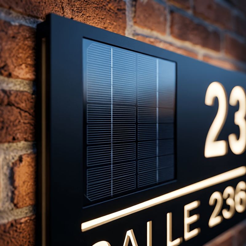2026 new smart   powered   number plate personalized custom acrylic address sign outdoor waterproof automatic charging suitable for   homes rental   apartments