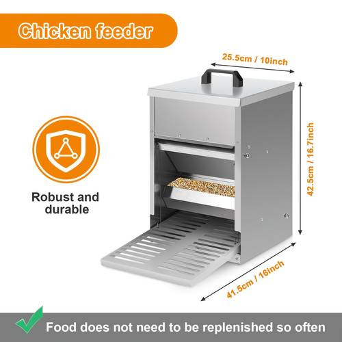 5kg automatic feeder chicken feeder feeding trough with automatic pedal suitable for poultry feed farming accessory rodent proof galvanized