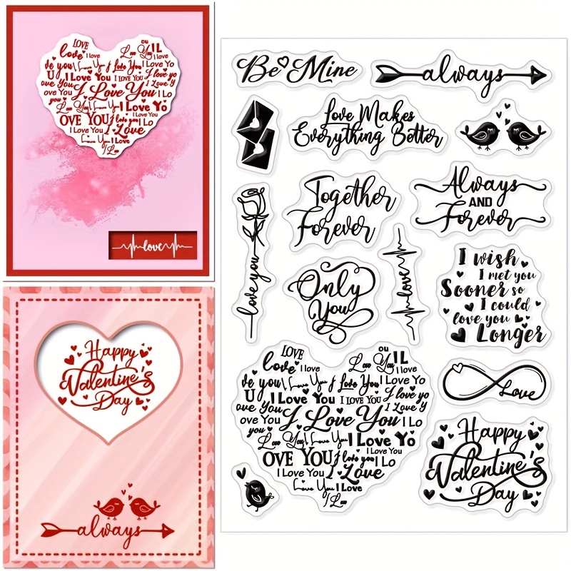 

1pc Love Valentine's Day Transparent Stamp Painting Tools Drawing Supplies Magazine Home Decoration Card Making