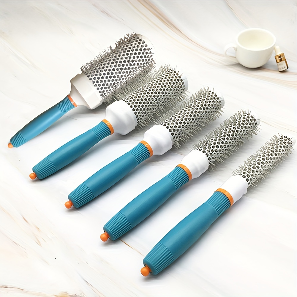 

5pcs Professional Hair Styling Comb Set - , Heat Resistant Aluminum Tube Brushes For Blow Drying & Detangling - For Easy Hair Management