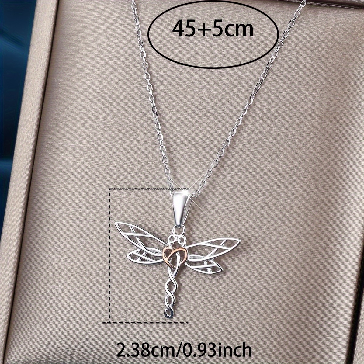 925 Sterling Silver Dragonfly Necklace, Vintage Style